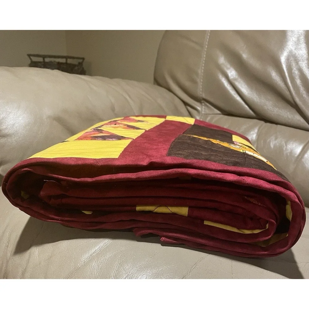 Handmade Bear Paw Quilt Blanket Quilted Autumn Fall Peanuts Snoopy 39
